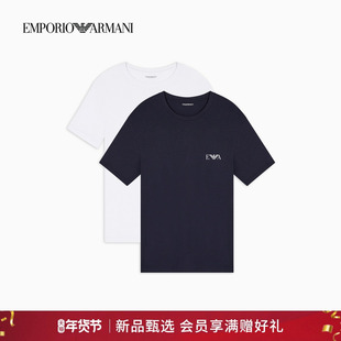 EMPORIO ARMANI/阿玛尼春季新款男两件装纯棉圆领短袖家居T恤套装
