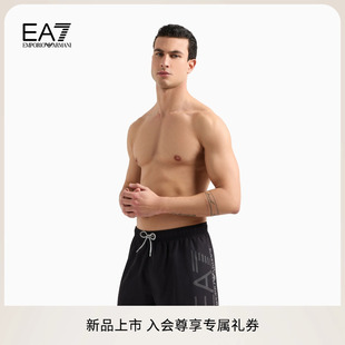 ARMANI 夏季 EMPORIO 阿玛尼EA7 新款 男系带印花游泳沙滩短裤