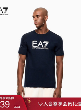 EMPORIO ARMANI/阿玛尼EA7/秋冬新款男士纯棉圆领短袖运动薄T恤