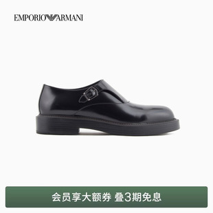牛皮商务通勤休闲布洛克孟克鞋 阿玛尼男士 官方 ARMANI EMPORIO