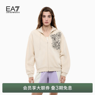春夏新款 阿玛尼EA7 女连帽拉链印花卫衣夹克外套 ARMANI EMPORIO