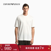 ARMANI 阿玛尼秋冬新款 情侣款 EMPORIO 莱赛尔棉宽松短袖 重磅T恤