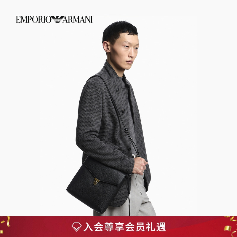 阿玛尼男士立领单排扣西装外套