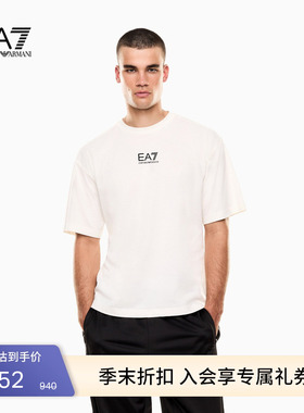 EMPORIO ARMANI/阿玛尼EA7/春夏新款男圆领短袖宽松印花运动风T恤
