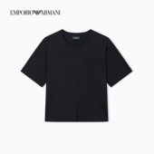 ARMANI 阿玛尼26年春季 新款 EMPORIO 女士纯棉圆领短袖 贴袋T恤官方