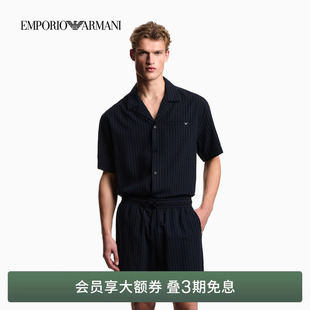 泡泡纱直筒条纹沙滩短裤 EMPORIO 男士 新款 ARMANI 阿玛尼26年夏季