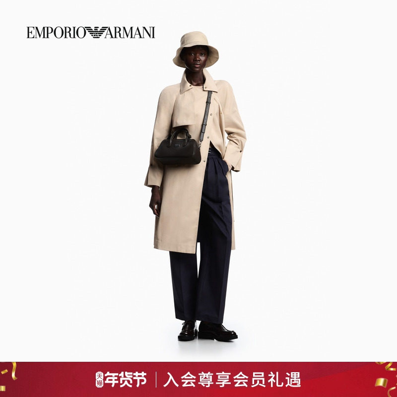 EMPORIO ARMANI/阿玛尼26年春季新款女士长款翻领配腰带风衣官方,女装/女士精品,风衣,淘宝优惠券,粉丝福利购,淘宝优惠卷