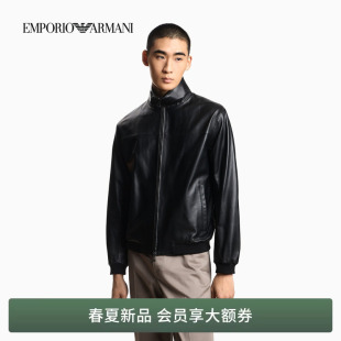 男立领机车风皮衣飞行员夹克外套 阿玛尼春夏新款 EMPORIO ARMANI