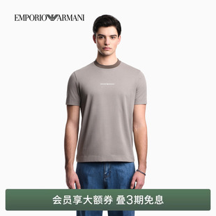 男女情侣圆领短袖 阿玛尼春夏新款 正肩印花复古T恤 ARMANI EMPORIO