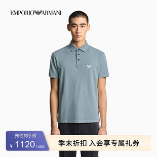 EMPORIO ARMANI/阿玛尼春夏新款男士翻领短袖正肩刺绣纯棉Polo衫