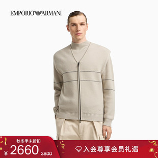 羊毛情侣半高领条纹套头针织毛衣 阿玛尼秋冬新款 EMPORIO ARMANI