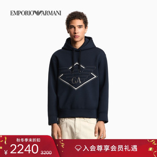 男女情侣莫代尔刺绣套头连帽卫衣 阿玛尼秋冬新款 EMPORIO ARMANI