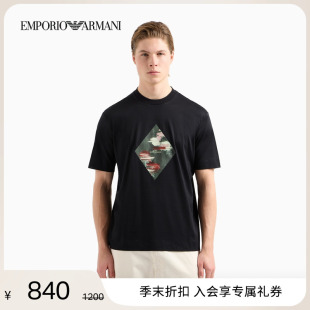 萊賽爾圓領(lǐng)正肩短袖 EMPORIO 阿瑪尼男女情侶款 薄T恤夏新款 ARMANI