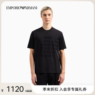 寬松圓領(lǐng)正肩短袖 薄T恤夏季 ARMANI 新款 阿瑪尼男女情侶款 EMPORIO