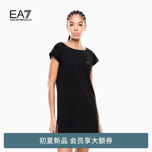 EA7/阿玛尼女士短袖露背连衣裙