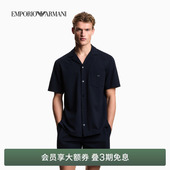 ARMANI 家居衬衫 阿玛尼26年春夏新款 泡泡纱短袖 官方 男士 EMPORIO