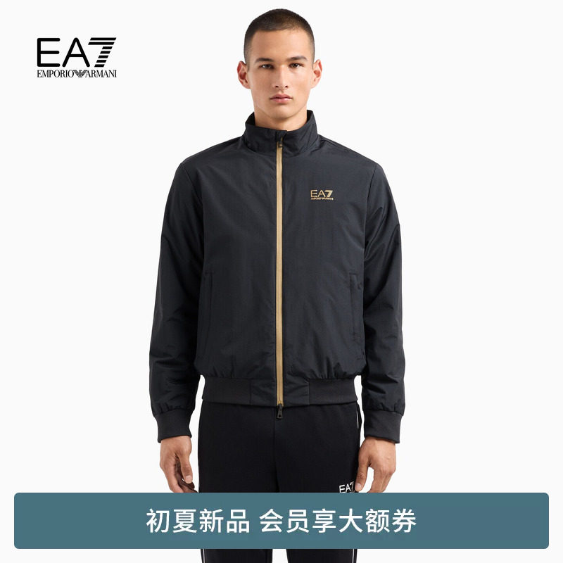 EMPORIO ARMANI/阿玛尼EA7/男立领印花户外运动工装夹克棉服外套