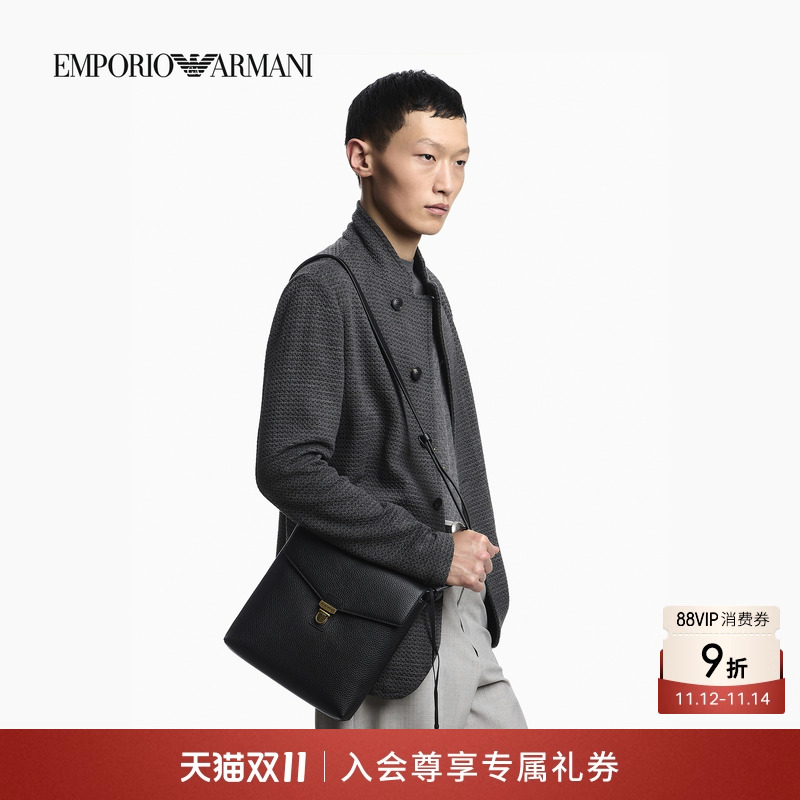 阿玛尼男士立领单排扣西装外套