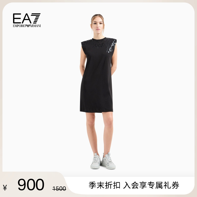 EA7/阿玛尼女士纯棉短款连衣裙