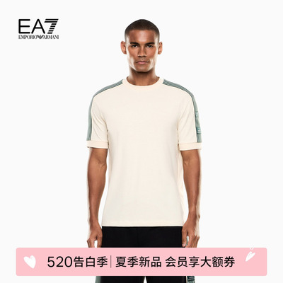 EA7/阿玛尼男士圆领短袖运动T恤