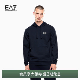 男士 EMPORIO ARMANI 阿玛尼EA7 连帽套头运动风纯棉卫衣官方 短款