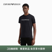轻薄T恤 阿玛尼秋冬男女情侣纯棉正肩圆领印花短袖 EMPORIO ARMANI