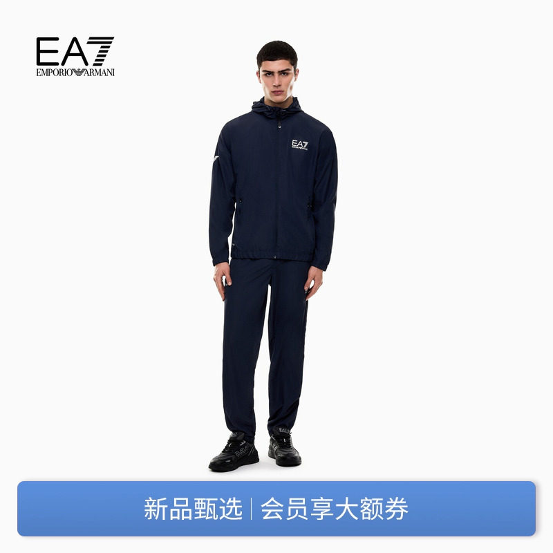 EMPORIO ARMANI/阿玛尼EA7/男士连帽开衫网球健身训练运动套装