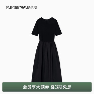 圆领短袖 EMPORIO 女士长款 阿玛尼26年春夏新款 连衣裙官方 ARMANI