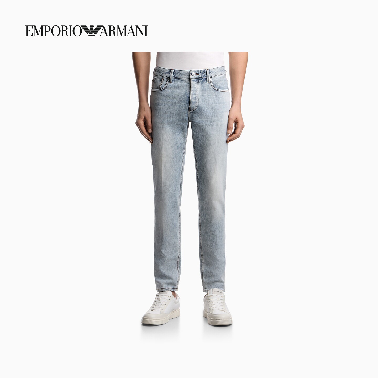 EMPORIO ARMANI/阿玛尼26春夏新款男士修身水洗微弹低腰薄牛仔裤