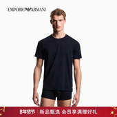 ARMANI 两件装 阿玛尼春季 EMPORIO 新款 男士 纯棉纯色家居T恤套装