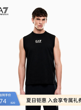 EMPORIO ARMANI/阿玛尼EA7/夏季新款男无袖圆领刺绣印花运动背心