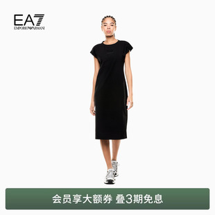 女士圆领短袖 EMPORIO 侧开衩连衣裙 新款 26夏季 ARMANI 阿玛尼EA7