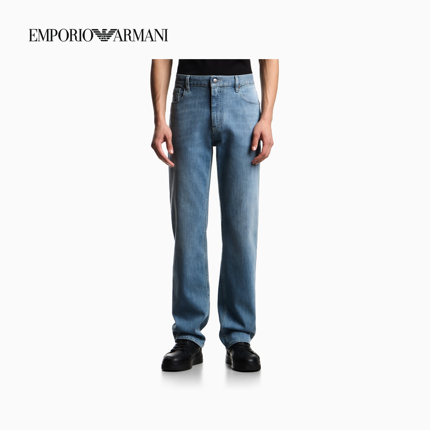 EMPORIO ARMANI/阿玛尼春夏新款男士直筒水洗微弹休闲中腰牛仔裤