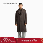 中长款 EMPORIO 廓形羊毛毛呢大衣外套 新款 男士 ARMANI 阿玛尼冬季