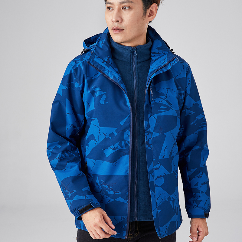 秋冬冲锋衣男三合一两件套加厚加绒可拆卸内胆防风外套女登山服潮