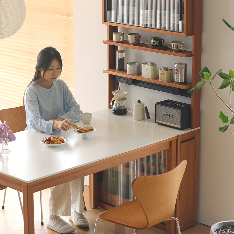 几宿家具超薄餐边柜餐桌靠墙一体