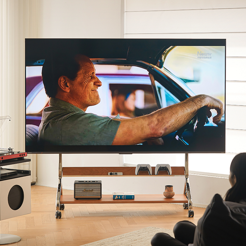 304不锈钢樱桃木移动电视机支架