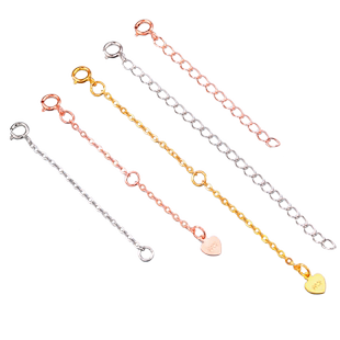 延长链925纯银镀金尾链女万能链加长手链黄金18k玫瑰金项链调节链