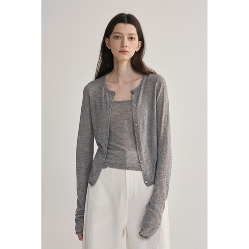 MAISON CECILE三色软糯亲肤水溶羊毛针织开衫外套吊带2026春季新