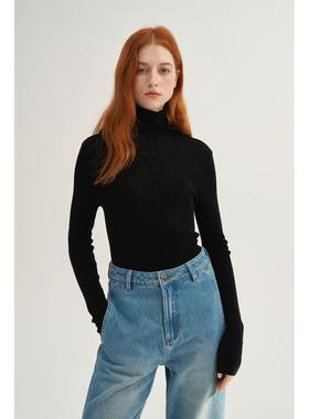 MAISON CECILE三色/水溶羊毛亲肤百搭细腻高领针织上衣