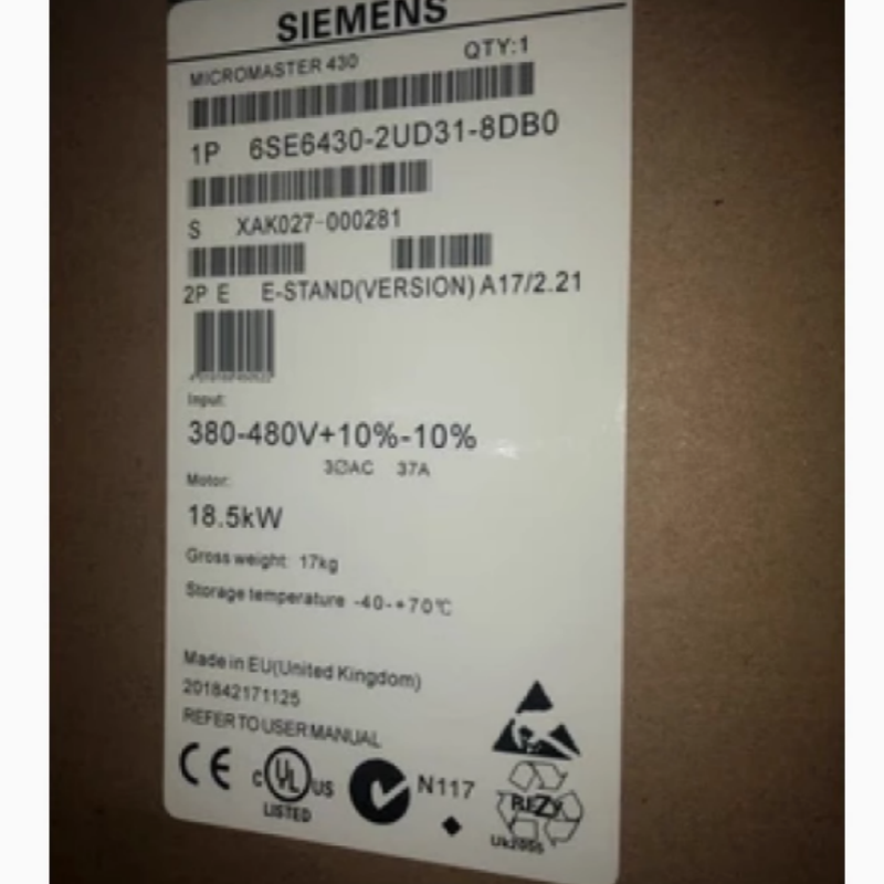 6SE6430-2UD27/2UD31-5CA0/1CA0/8DB0西门子MM430变频器无滤波器
