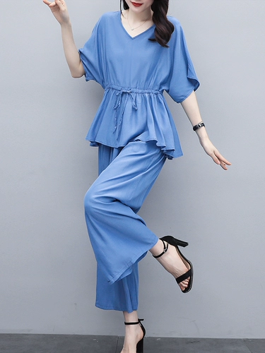 Летний шифоновый комплект, большой размер, подходит для полных девушек, по фигуре