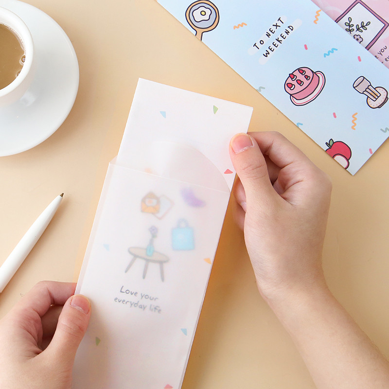 一套3个信封，3张信纸。