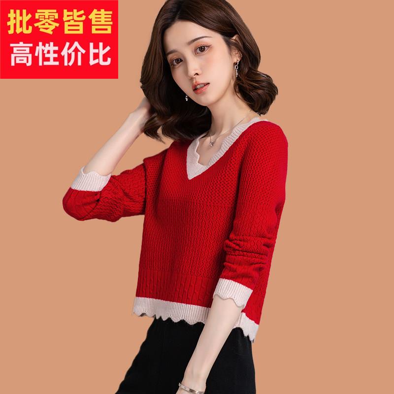 羊毛衫本命年红色毛衣女秋冬小个子高腰针织打底衫减龄上衣配裙子