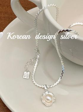 S925纯银荷包蛋珍珠项链