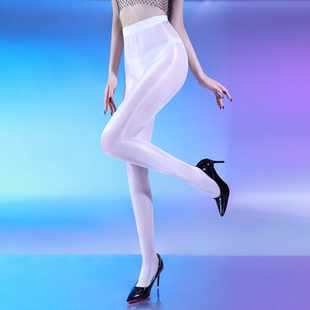 流砂珠光闪亮丝袜超薄10D油亮反光白丝T裆性感腰丝高密丝滑连裤 袜