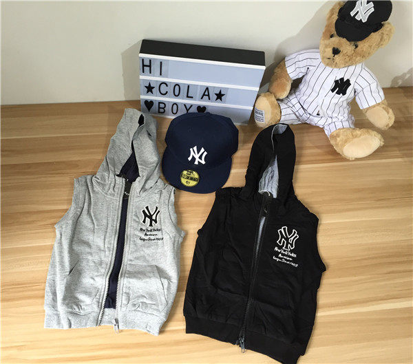 双十一断码处理男女童马甲纯棉撞色无袖开衫婴幼儿宝宝棒球外套