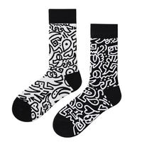 Asymmetrical socks for men and women, AB mid-calf socks, fruit cartoon animals, fun and colorful double socks, street trend sports thumbnail 8