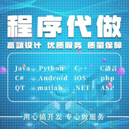 软件开发定制小程序代码编写java代做Python程序代编matlab接单c#