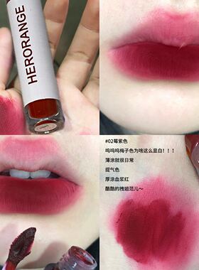 橄榄皮选它！HERORANGE~雾面哑光丝绒唇釉日常显白素颜梅子棕红色